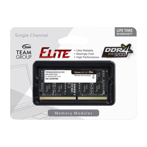 Team Elite 8GB No Heatsink (1 x 8GB) DDR4 3200MHz SODIMM System Memory - IT Supplies Ltd